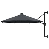 vidaXL Wandparasol met LED's 300 cm antracietkleurig