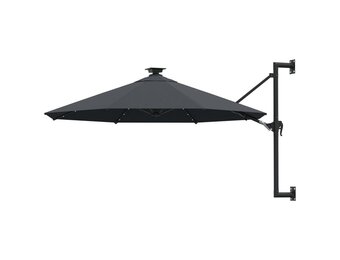 vidaXL Wandparasol met LED's 300 cm antracietkleurig