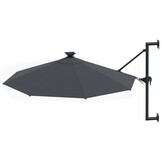 vidaXL Wandparasol met LED's 300 cm antracietkleurig