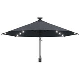 vidaXL Wandparasol met LED's 300 cm antracietkleurig