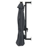 vidaXL Wandparasol met LED's 300 cm antracietkleurig