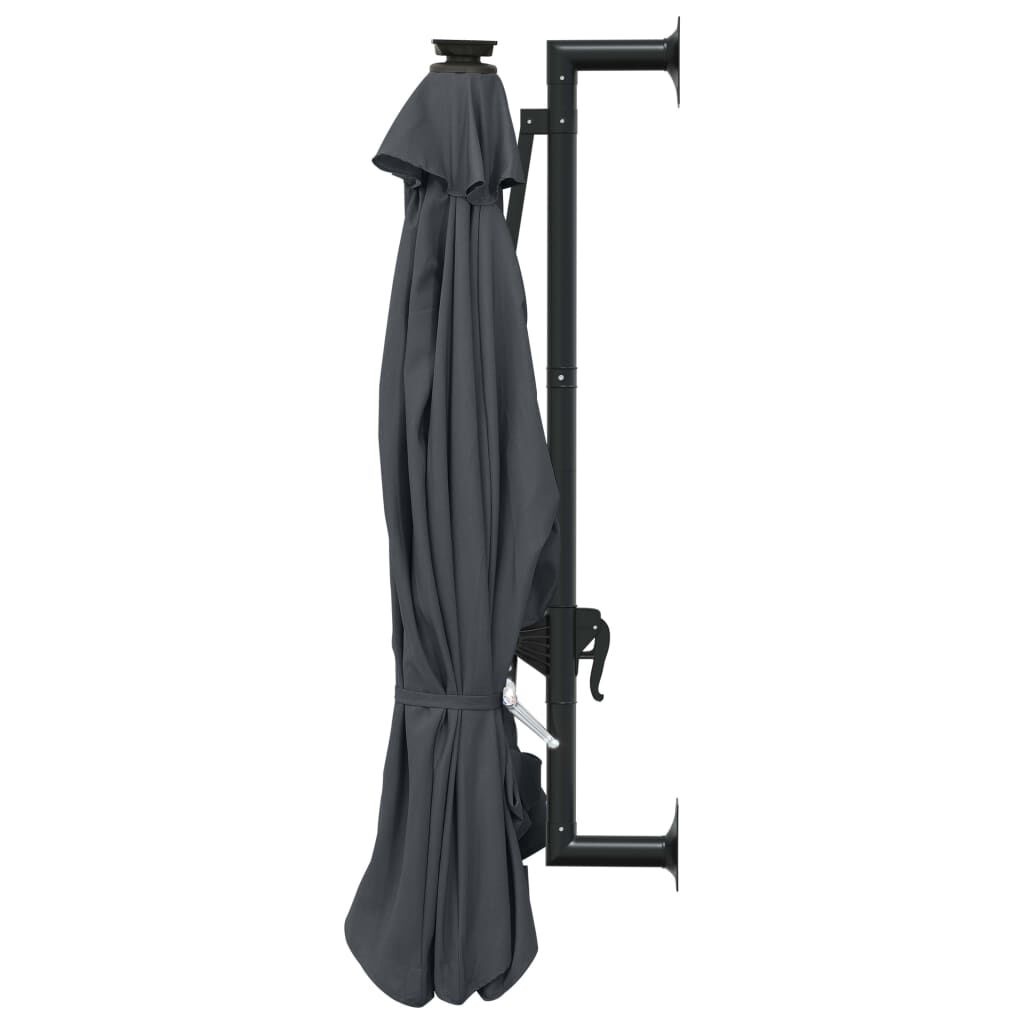 vidaXL Wandparasol met LED's 300 cm antracietkleurig