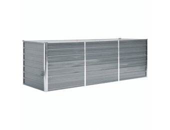 vidaXL Plantenbak verhoogd 240x80x77 cm gegalvaniseerd staal grijs
