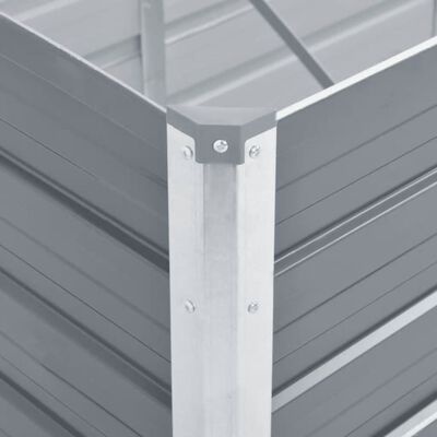 vidaXL Plantenbak verhoogd 240x80x77 cm gegalvaniseerd staal grijs