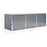 vidaXL Plantenbak verhoogd 240x80x77 cm gegalvaniseerd staal grijs