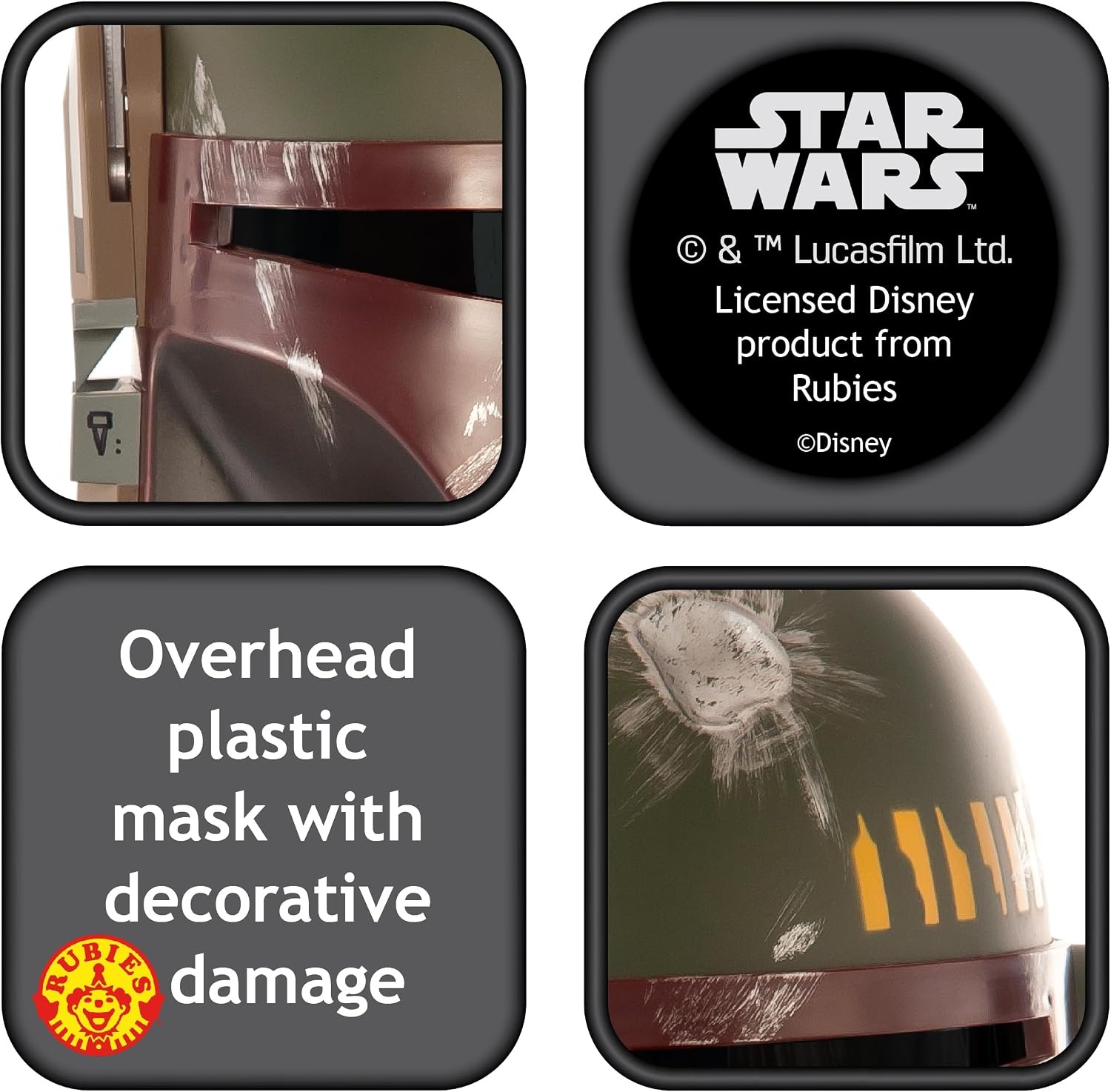 Star Wars Deluxe Boba Fett Costume Mask Adult One Size