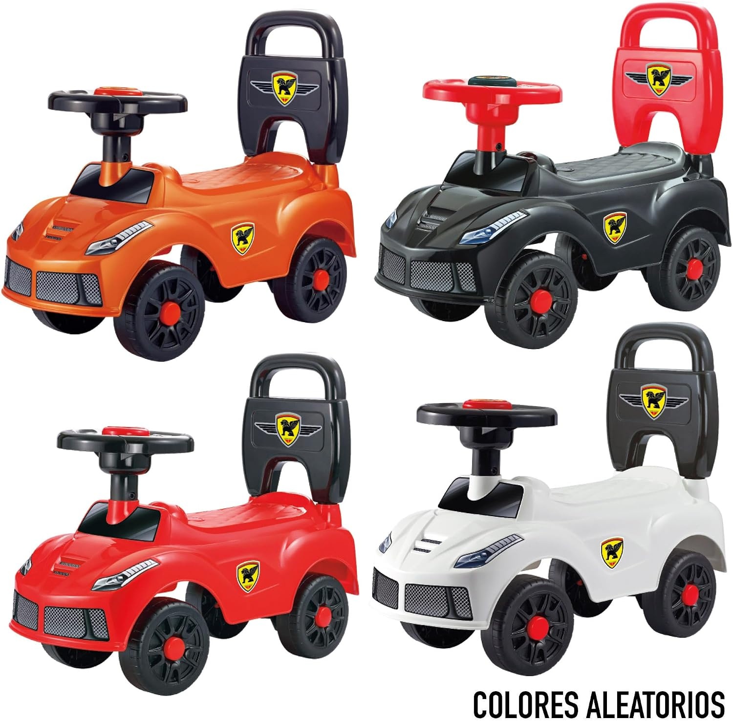 COLORBABY C'Baby loophulp voor baby's, 4 wielen, ergonomische zitting, draagvermogen 15 kg, stuur en claxon, babyspeelgoed, actieve spelletjes, outdoor-activiteiten, vanaf 18 maanden (39575)
