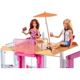Barbie Herenhuis met 3 Verdiepingen, poppenhuis met lift, schommelstoel, meubels en accessoires, inklapbaar, dus gemakkelijk mee te nemen, DLY32 | Lift, schommelstoel, meubels en accessoires, vouwen voor draagbaarheid en reizen (exclusief Amazon)