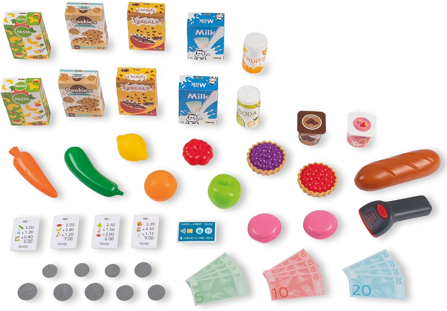 Smoby - Maxi Market - Supermarket for children - Shopping cart, shelves, boxes, vegetables, fruits - Cooling area - Numerous accessories - From 3 years old - Made in France