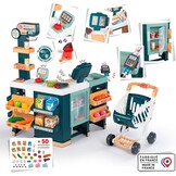 Smoby - Maxi Market - Supermarket for children - Shopping cart, shelves, boxes, vegetables, fruits - Cooling area - Numerous accessories - From 3 years old - Made in France