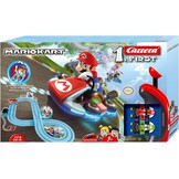 Carrera 20063028 First Nintendo Mario Kart racebaanset, 2,9 m elektrische racebaan met afstanddelen en handregelaar op schaal 1:50, voor maximaal 2 spelers, voor kinderen vanaf 3 jaar en volwassenen