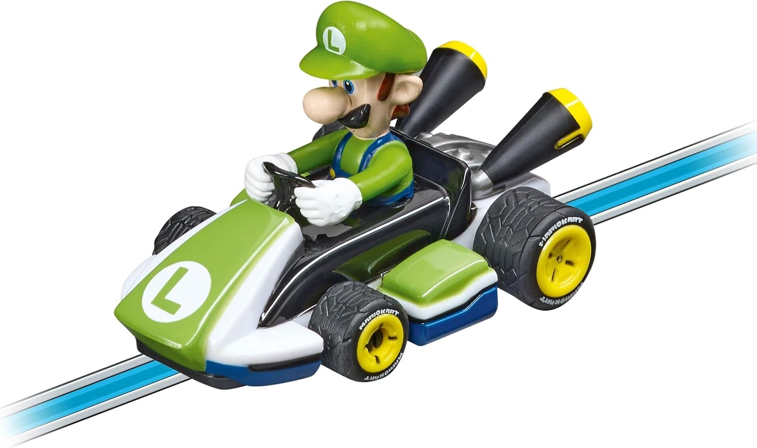 Carrera 20063028 First Nintendo Mario Kart racebaanset, 2,9 m elektrische racebaan met afstanddelen en handregelaar op schaal 1:50, voor maximaal 2 spelers, voor kinderen vanaf 3 jaar en volwassenen