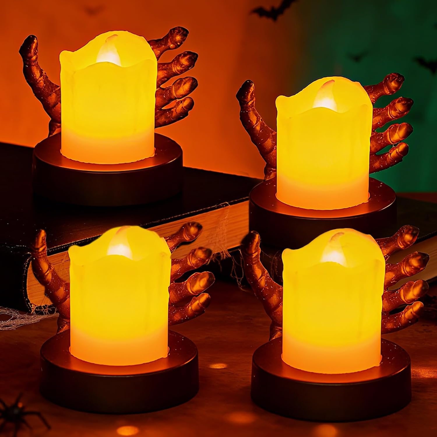 Vlamloze LED Kaarsen (4 stuks) voor Halloween - 72% korting!