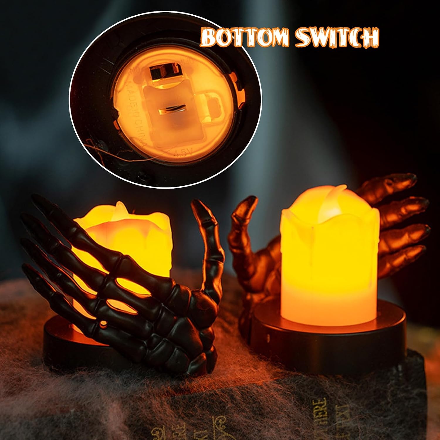 Vlamloze LED Kaarsen (4 stuks) voor Halloween - 72% korting!