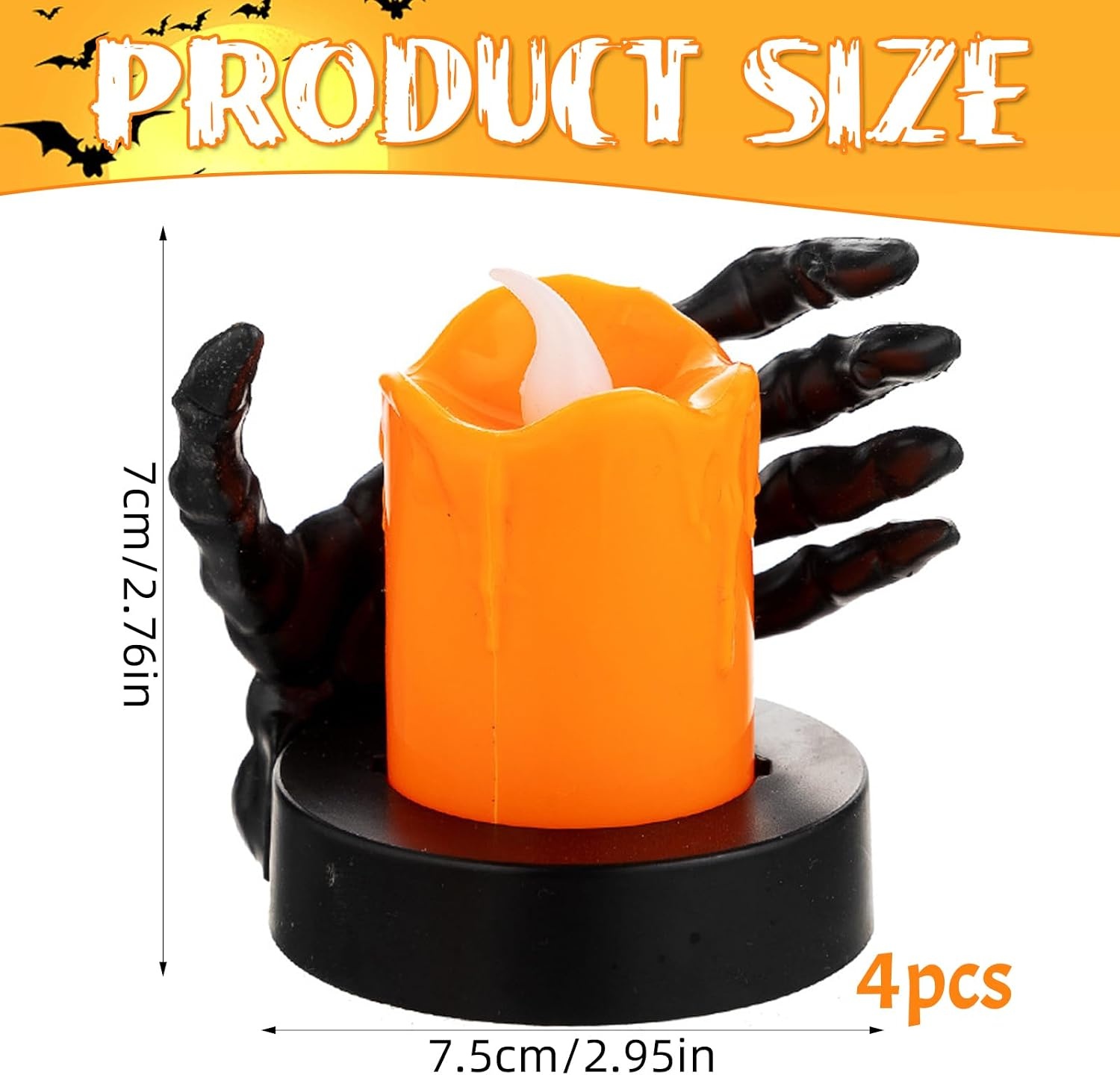 Vlamloze LED Kaarsen (4 stuks) voor Halloween - 72% korting!