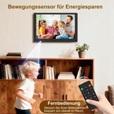 Digitale fotolijst 10,1 inch IPS-scherm met 32GB USB-stick, bewegingssensor, wandmonteerbaar, zonder WiFi, kalender, timer, foto/video/muziekspeler