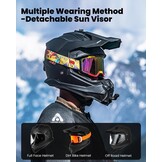Motorhelm Dual Sport Adventure Matzwart Maat M | DOT FMVSS-218 | Dubbel vizier Pinlock 30 compatibel zonnevizier