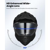 Motorhelm Dual Sport Adventure Matzwart Maat M | DOT FMVSS-218 | Dubbel vizier Pinlock 30 compatibel zonnevizier