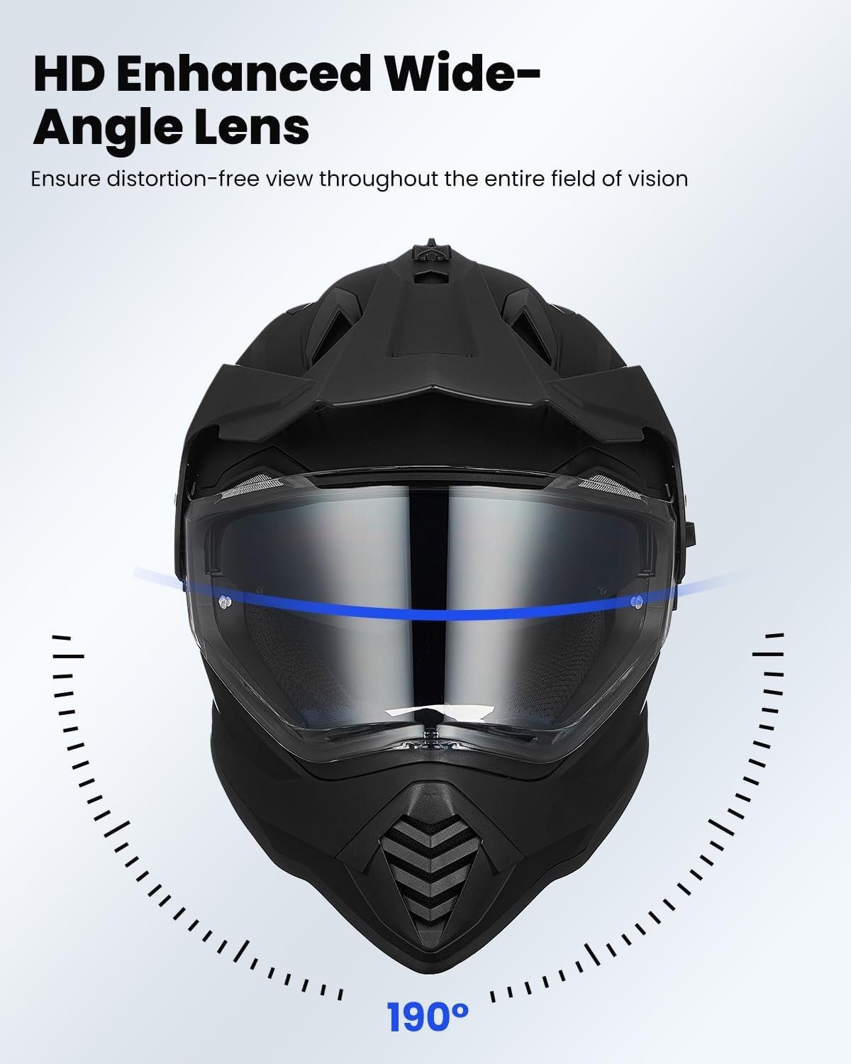 Motorhelm Dual Sport Adventure Matzwart Maat M | DOT FMVSS-218 | Dubbel vizier Pinlock 30 compatibel zonnevizier