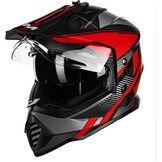 Motorhelm Dual Sport Adventure Matzwart Maat M | DOT FMVSS-218 | Dubbel vizier Pinlock 30 compatibel zonnevizier