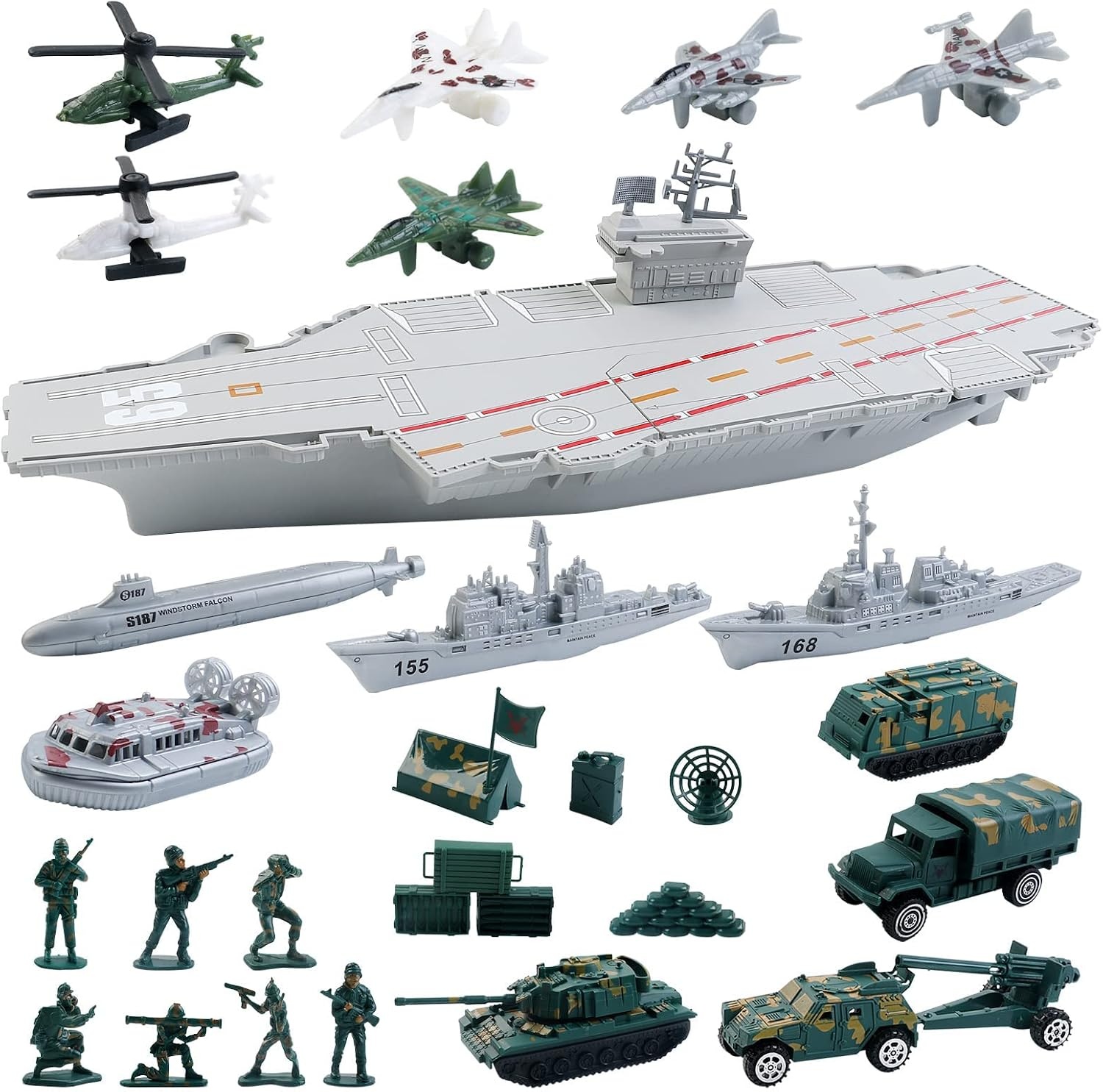 deAO Aircraft Carrier, Scale Model Toy, Fighter Planes, Warships, Military Vehicles, Slaughter Ship