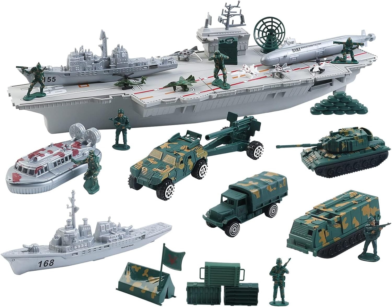 deAO Aircraft Carrier, Scale Model Toy, Fighter Planes, Warships, Military Vehicles, Slaughter Ship