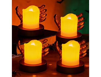 4x Vlamloze LED Theelichtjes Halloween Decoratie - Realistisch & Veilig