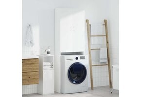 Wasmachinekast 64x25,5x190 cm Wit - 41% Korting