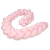 Bedomranding Vlechtkussen Kinderbed 3,5m Lichtroze | Katoen | 25cm Breed | -62%