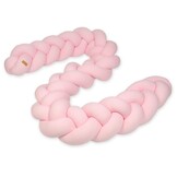 Bedomranding Vlechtkussen Kinderbed 3,5m Lichtroze | Katoen | 25cm Breed | -62%