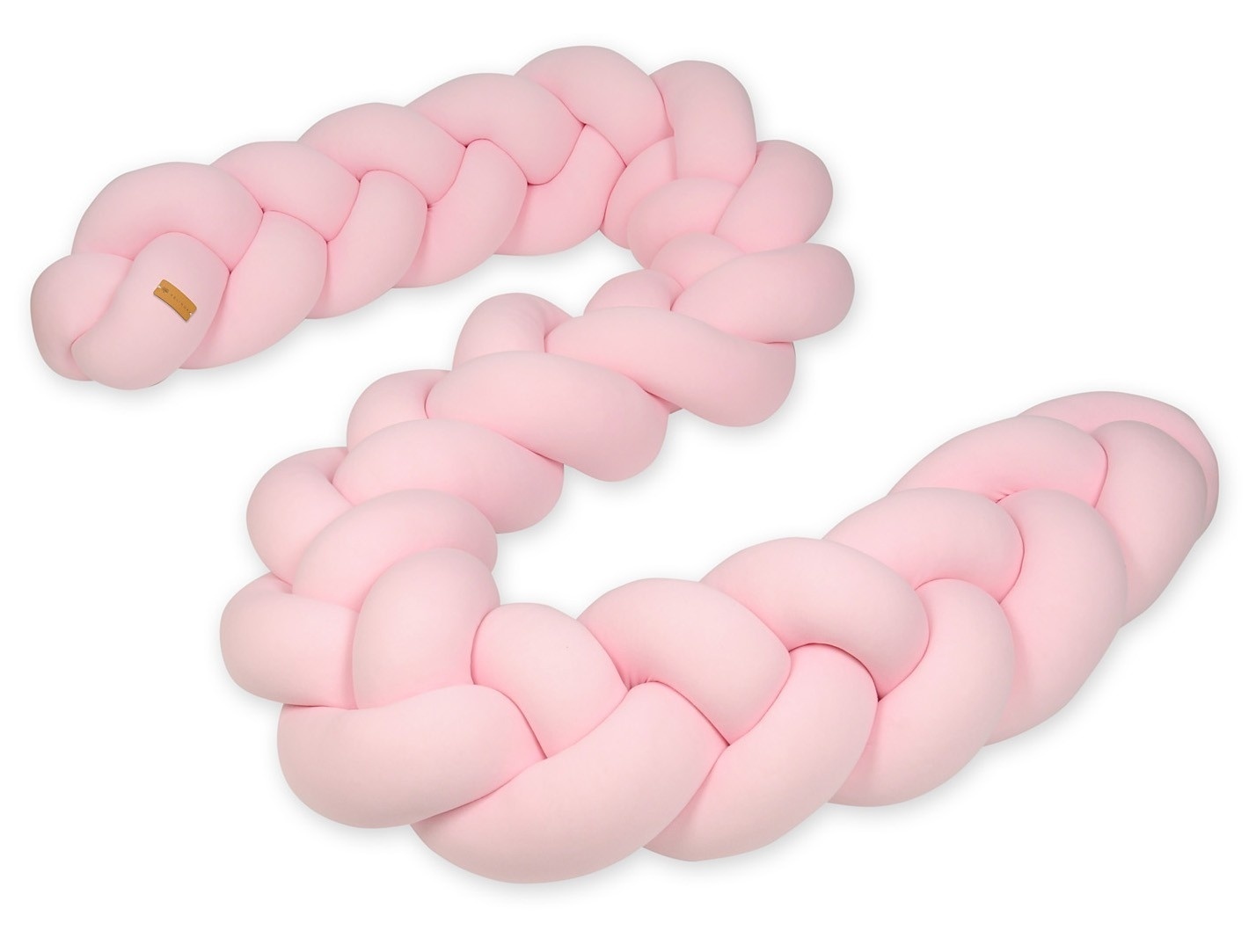 Bedomranding Vlechtkussen Kinderbed 3,5m Lichtroze | Katoen | 25cm Breed | -62%