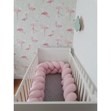 Bedomranding Vlechtkussen Kinderbed 3,5m Lichtroze | Katoen | 25cm Breed | -62%