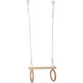 small foot 11909 Trapeze w/houten gymnastiekringen, voor montage op schommel of klimuitrusting, voor kinderen vanaf 3 jaar speelgoed, bruin, normaal