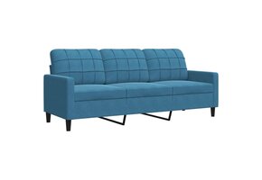 Blauwe Fluwelen Driezitsbank 180 cm - 37% Korting