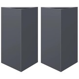 VidaXL Plantenbakken Staal Antraciet - 2 Stuks Driehoek 50x43x75 cm