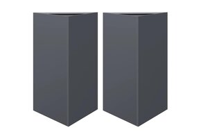 VidaXL Plantenbakken Staal Antraciet - 2 Stuks Driehoek 50x43x75 cm
