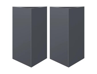 VidaXL Plantenbakken Staal Antraciet - 2 Stuks Driehoek 50x43x75 cm