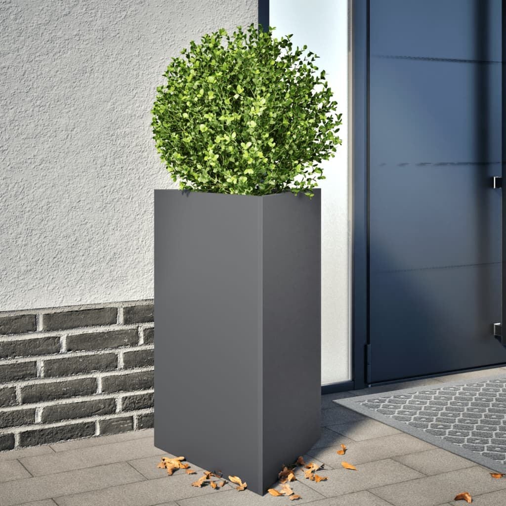 VidaXL Plantenbakken Staal Antraciet - 2 Stuks Driehoek 50x43x75 cm