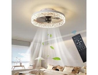 Moderne Plafondventilator met LED Lamp - Dimbaar, 6 Snelheden - 40cm Wit (-34%)