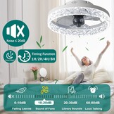Moderne Plafondventilator met LED Lamp - Dimbaar, 6 Snelheden - 40cm Wit (-34%)