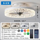 Moderne Plafondventilator met LED Lamp - Dimbaar, 6 Snelheden - 40cm Wit (-34%)
