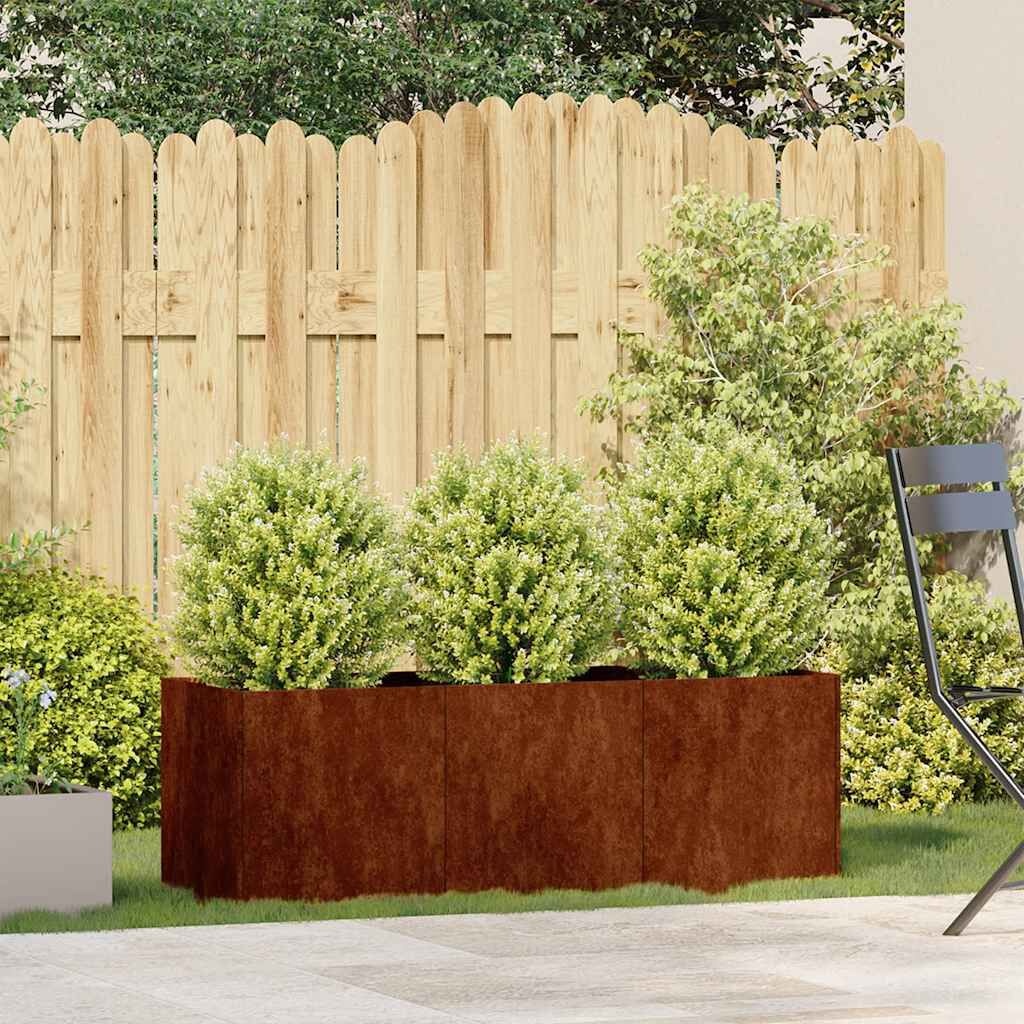 Roestige Plantenbak Staal 120x40x40 cm - 29% Korting