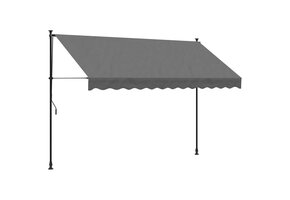 Uittrekbare Luifel Antraciet 300x150 cm met Staal Frame - 34% Korting