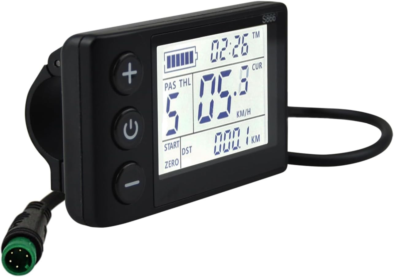 Fietscomputer LCD S866 voor E-bike & Scooter | 24-60V | Waterdicht | 33% Korting