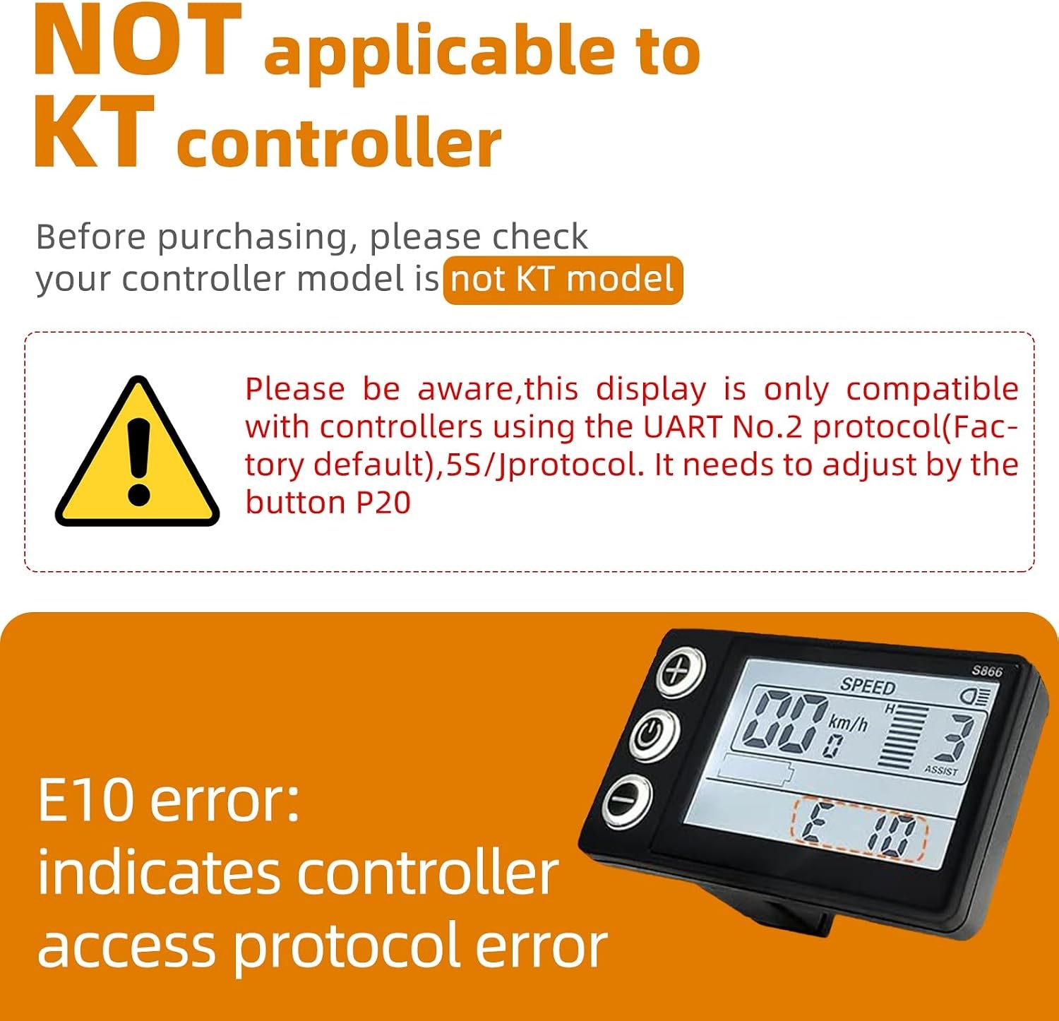Fietscomputer LCD S866 voor E-bike & Scooter | 24-60V | Waterdicht | 33% Korting