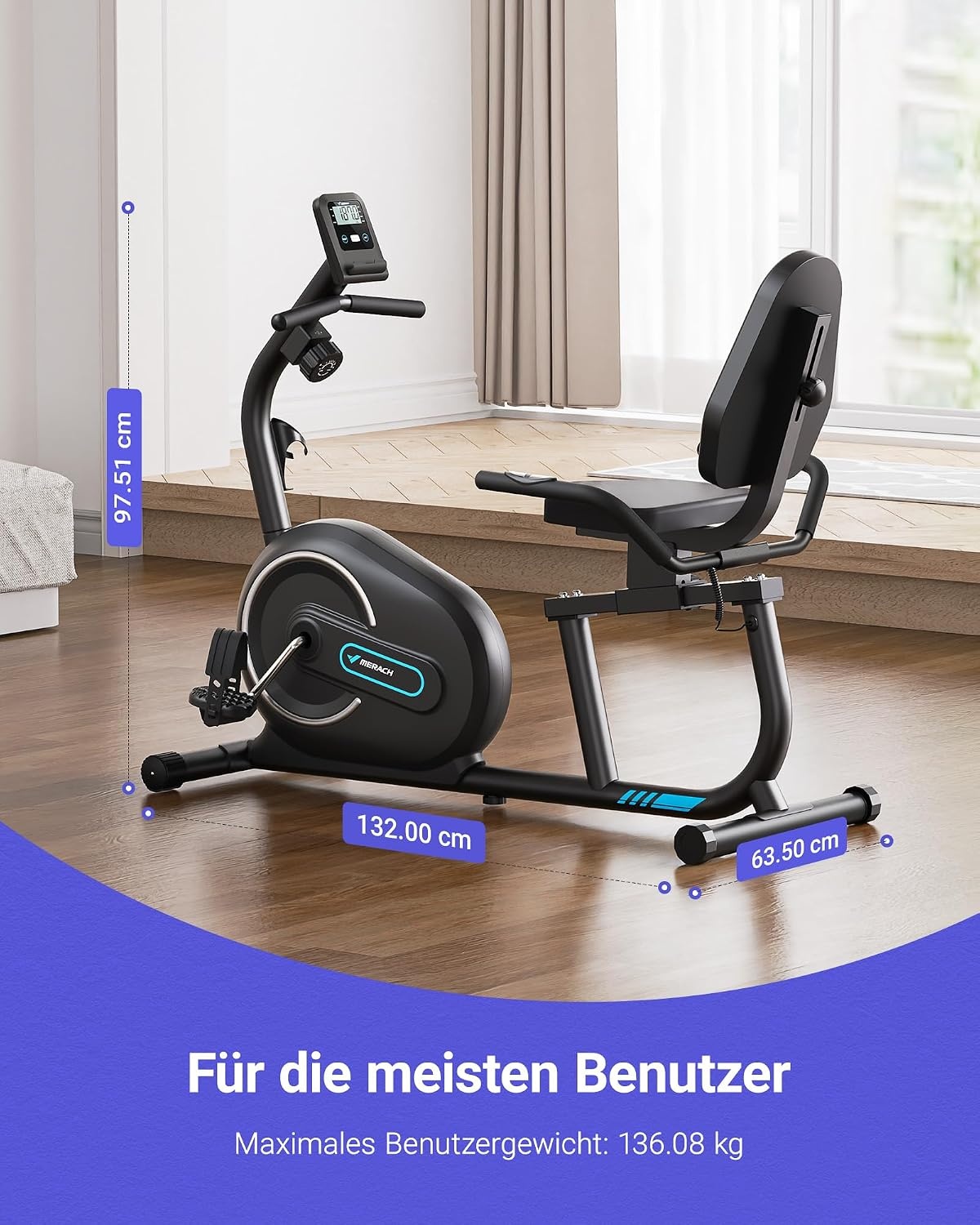 Ligfiets Hometrainer met 8 Weerstanden & Bluetooth - 35% Korting