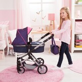 City Neo Poppenwagen Met Tas, Verstelbaar & Ombouwbaar - Blauw/Roze (29% Korting)