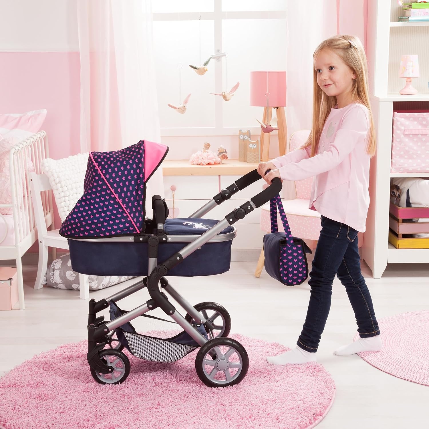 City Neo Poppenwagen Met Tas, Verstelbaar & Ombouwbaar - Blauw/Roze (29% Korting)