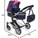 City Neo Poppenwagen Met Tas, Verstelbaar & Ombouwbaar - Blauw/Roze (29% Korting)