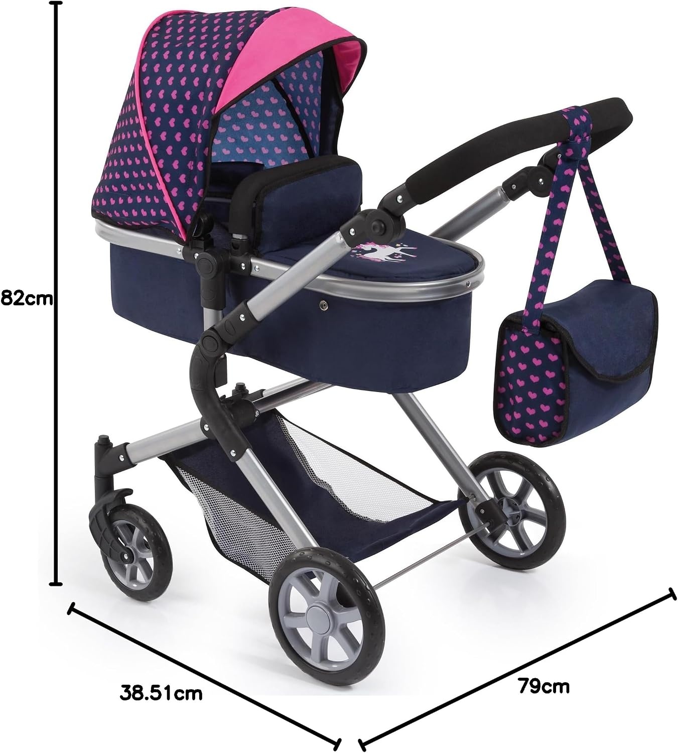 City Neo Poppenwagen Met Tas, Verstelbaar & Ombouwbaar - Blauw/Roze (29% Korting)